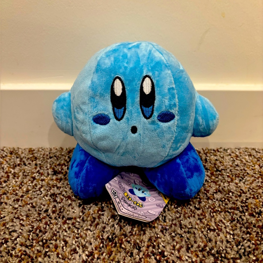 Mini Shocked Blue  Kirby Nintendo Stuffed Plush Toy